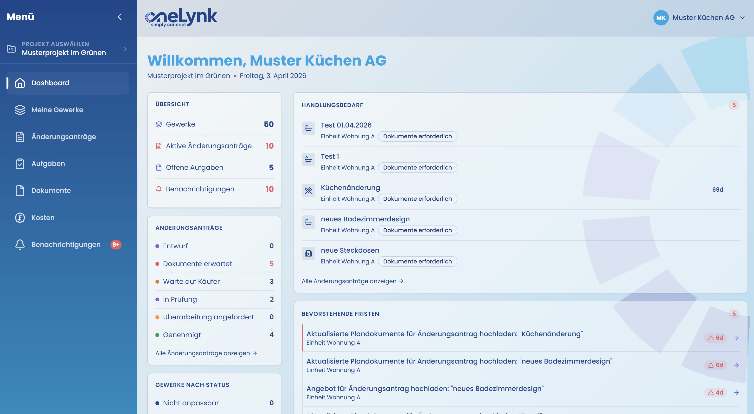 Lieferanten-Briefing-Ansicht